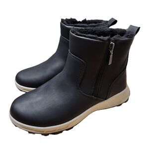 Khombu Winter Side Zip Boots Women’s 7 Black Faux Fur